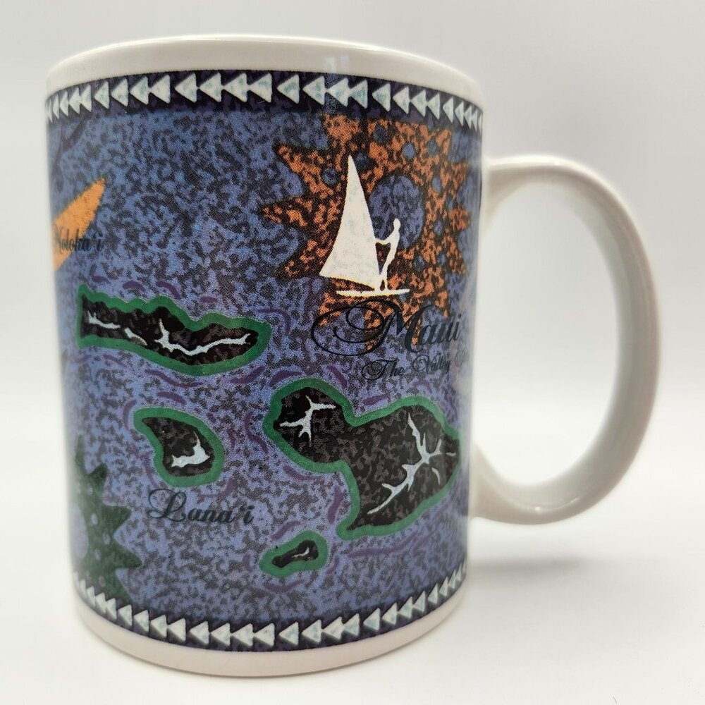 Vintage Island Heritage Maui The Valley Aisle Ceramic Mug 12oz Dolphin Whale